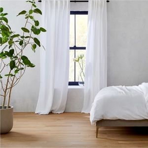 West Elm European Flax Linen Curtains, 2 panels